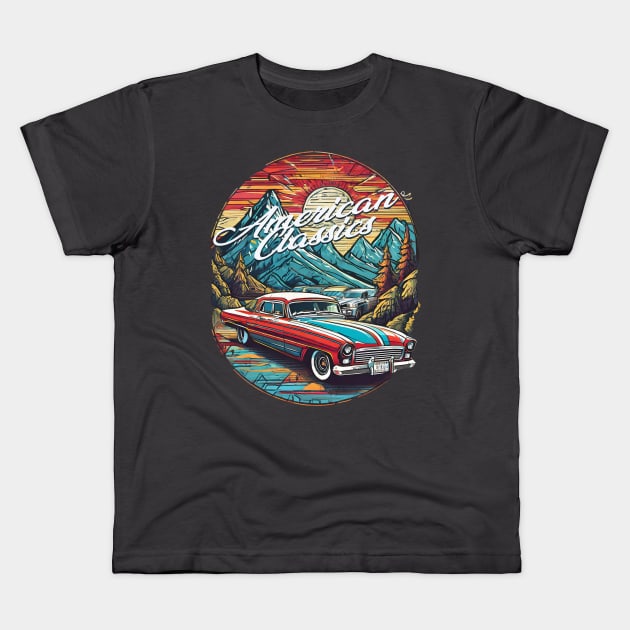 American Legendary Cars Kids T-Shirt by Tjhtt Autoarts